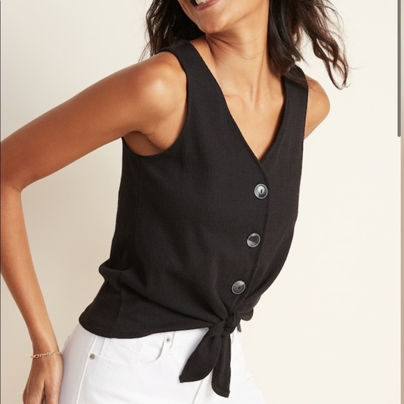 Old Navy Button Down Tie Tank | Poshmark